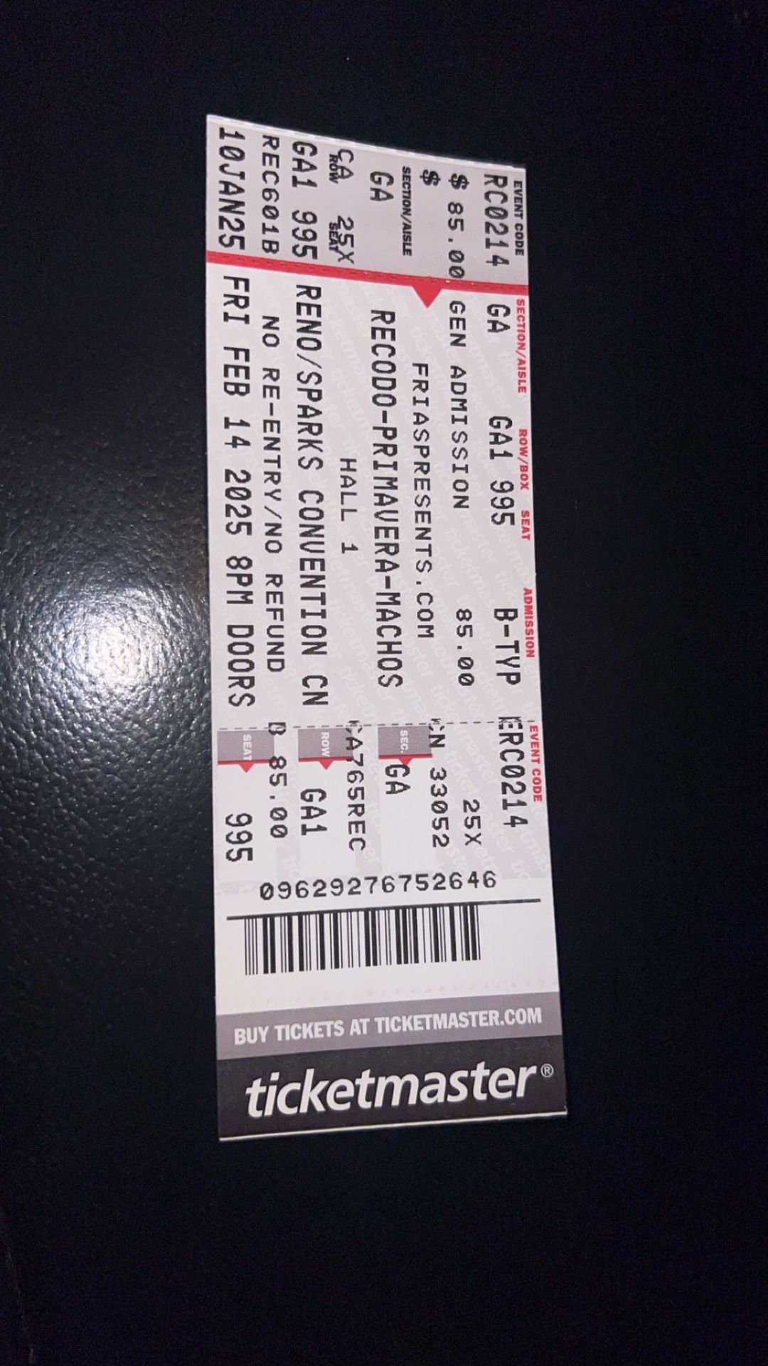 san valentin baile ticket