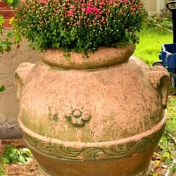 44" Terra Cotta Antique Outdoor Urn Planter Flower Pot Plant Garden Entrance  Ga