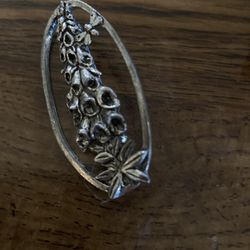 VTG Pewter Flower Brooch/Pin