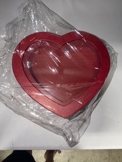 Red Heart-Shaped Gift Box with Clear Lid