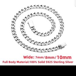 925 Sterling Silver Chain  10mm Wide  26 Inches Long 