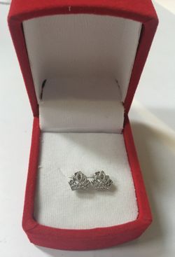 Kids crown earrings 100% silver Stamped 925