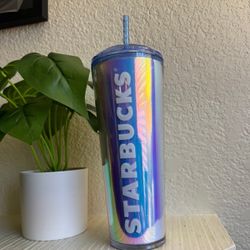 Starbucks 2023 Summer IRIDESCENT DICHROIC DOME 24 Oz Venti Cold Cup Tumbler New