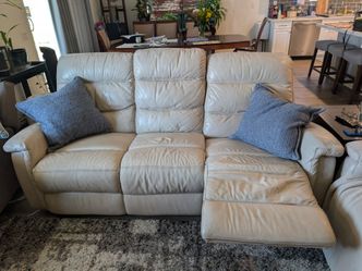 Leather Reclining Sofa Set 2pc – Power Recline w/ Console