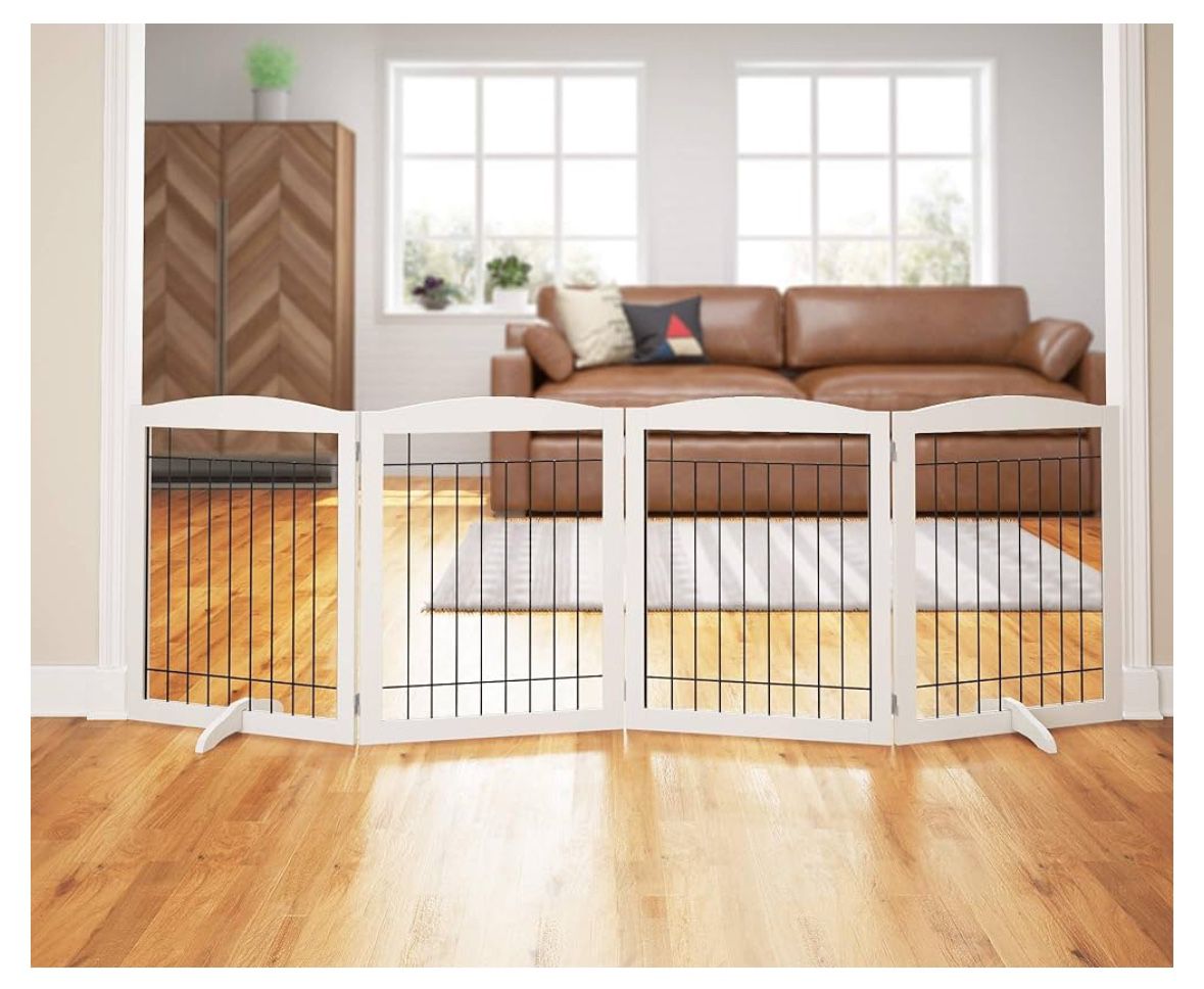 PAWLAND Extra Wide Dog (or Baby) Gate with Extra Support