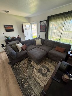 Gray Corduroy Couch