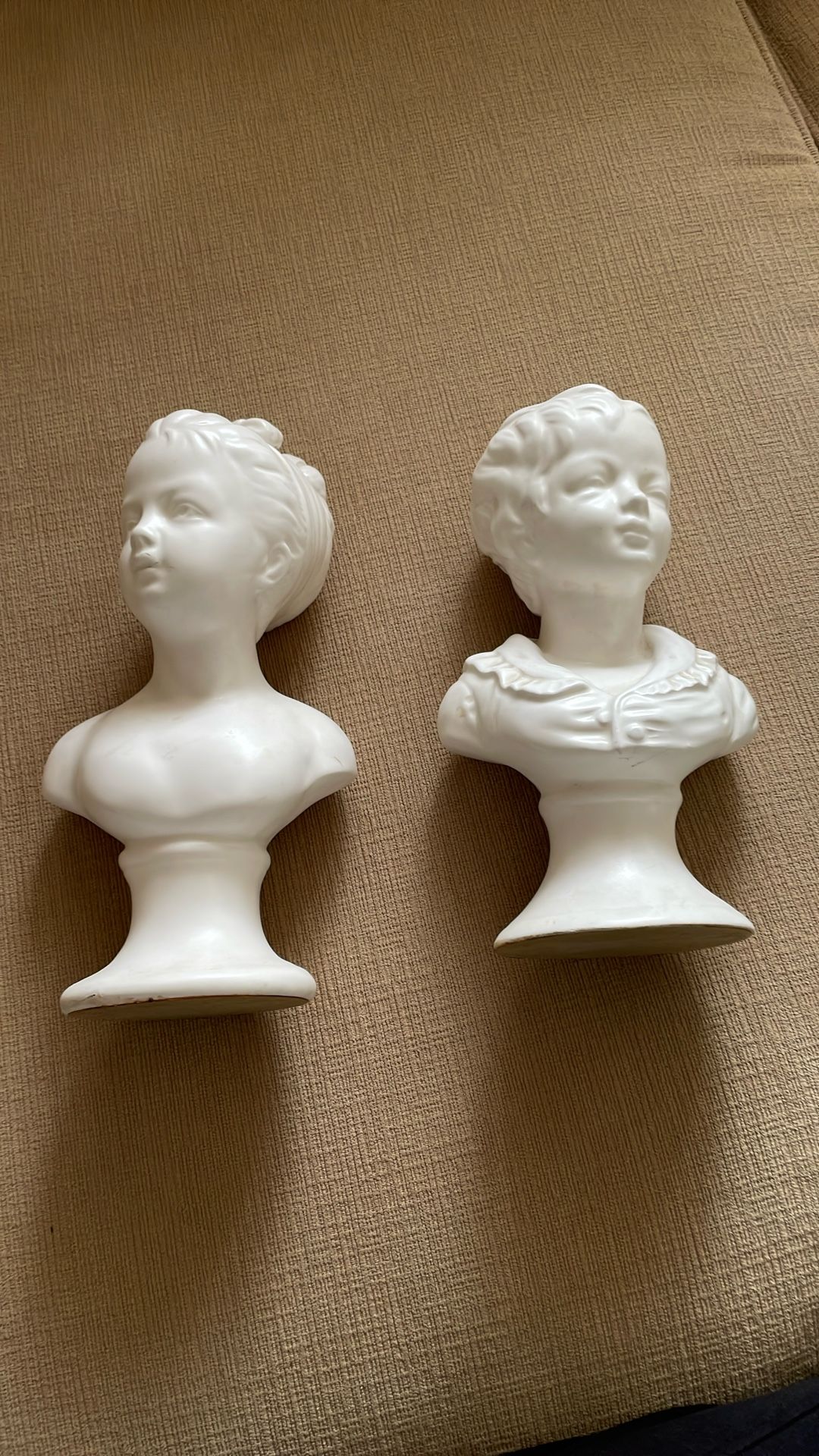 Vintage Napcoware Boy & Girl Pair of Busts