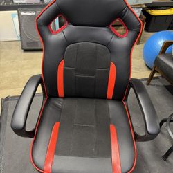 Gaming Chair, Black With Red Accents