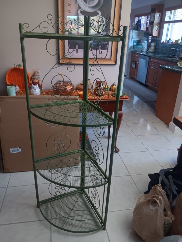 Green 4 Shelf Shelving Unit