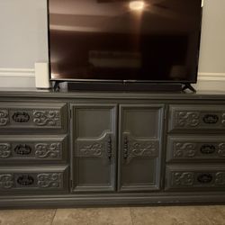 Vintage Painted Grey Dresser 