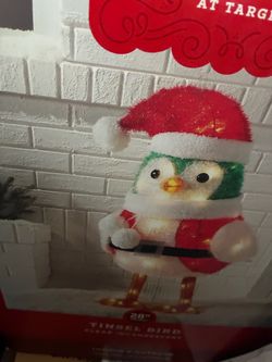 28" Tinsel Bird Christmas Light-Up Decoration