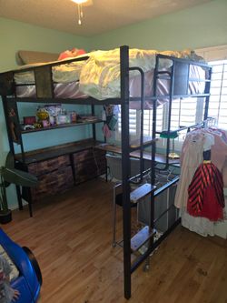Loft with desk and drawers