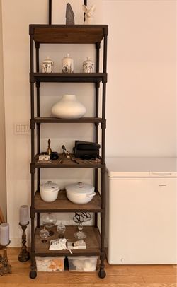 Restoration Hardware Solid Wood and Iron Bookshelf
