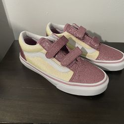 Pink/yellow Glitter ✨ Vans Big Girls Size 2.5 