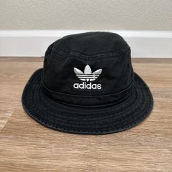 Adidas Unisex Black Washed Bucket Hat