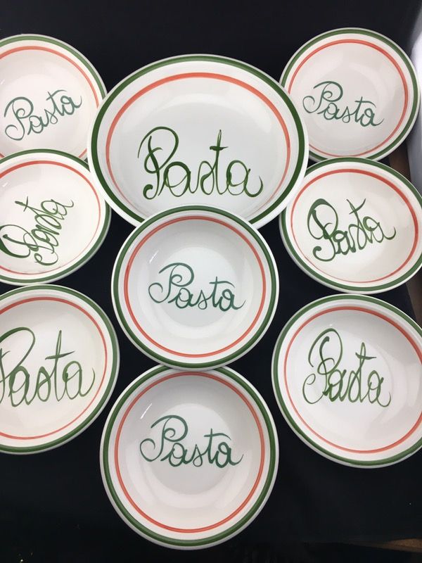 Made in Italy Vitantonio 9 piece dish pasta spaghetti plate set