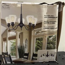 Altair Lighting Reversible Arm Bronze Finish LED Dimmable Chandelier - Open Box