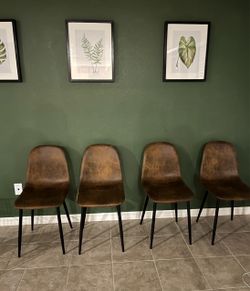 4 suede dining chairs