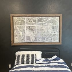 Giant Framed Vintage World Map
