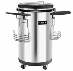 42-Bottle/Can Single Zone Refrigerated Party Cooler in Stainless Steel