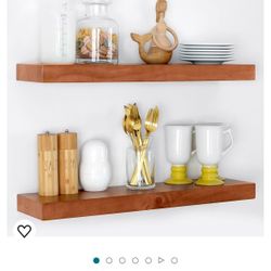 Pair of Floating Shelves - Amazon (honey Oak)