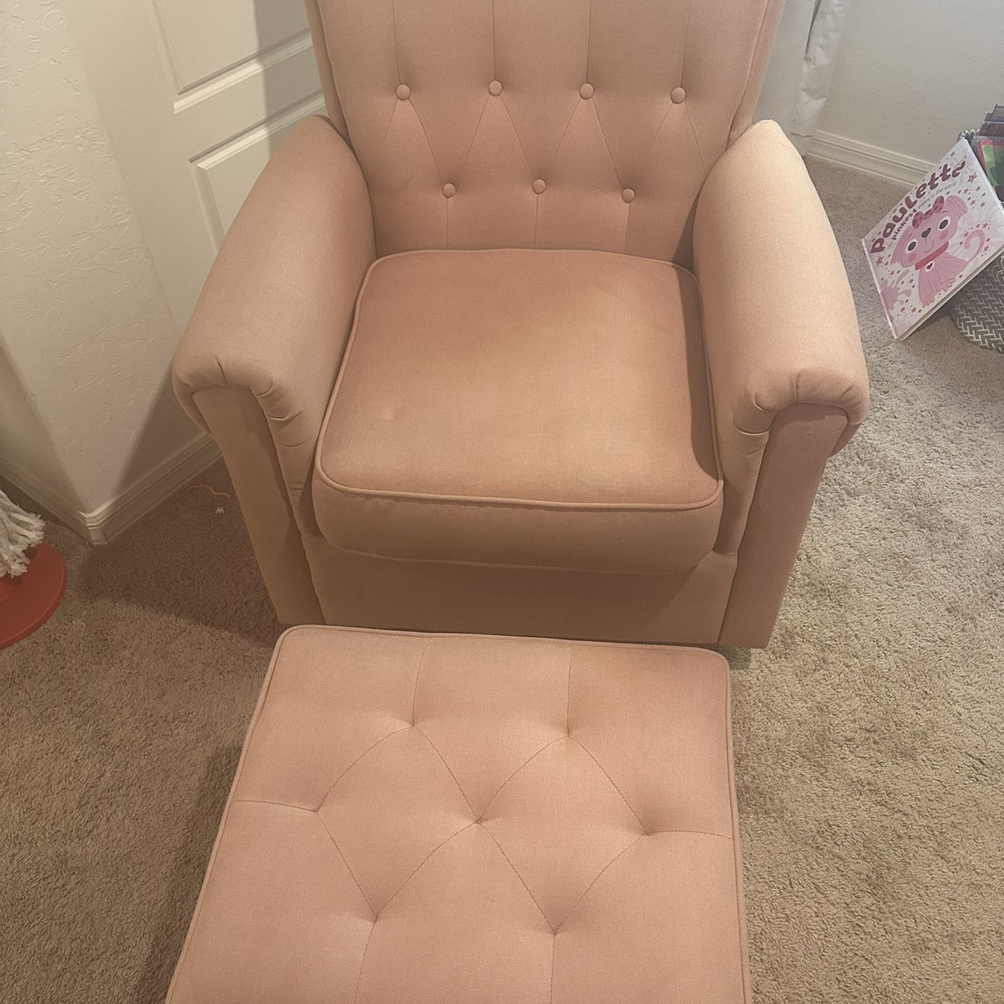 Delta childrens Emma nursery glider rocker chair with ottoman blush for Sale in North Las Vegas NV OfferUp