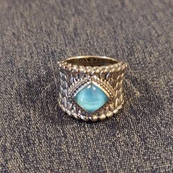 JAI basketweave turquoise ring.