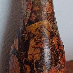 Decoupaged  Medieval Art, RARE.