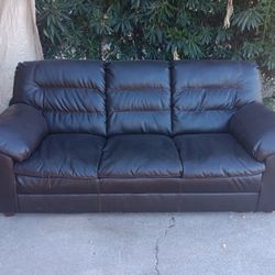 Brown Leather Couch 