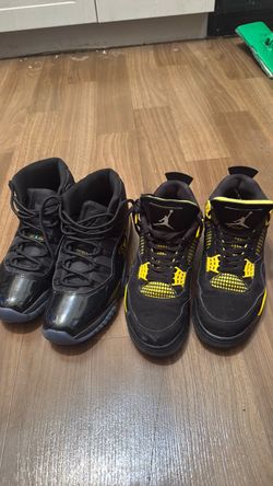 Jordans size 9.5 authentic Jordan 11 Gammas and thunder 4s
