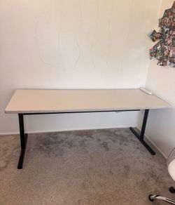 2’ x 6’ white metal office desk