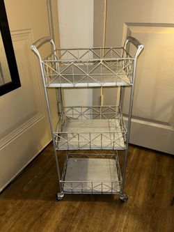 Cute Metal/Wood Rolling Cart