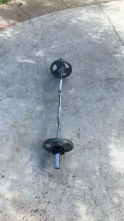 Olimpic curb bar and 2 10s
