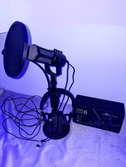Recording Setup - Microphone + Headphones + Pop Filter
