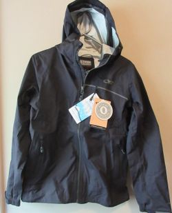 Outdoor Research Interstellar Black Rain Jacket Women Small