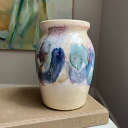 Handcrafted Abstract Lidded Canister ( H9" ) firm on price 