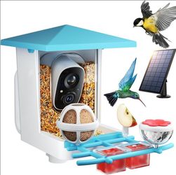 Smart Bird Feeder with Camera,Solar-Powered 2K HD Bird Watching Camera