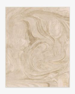 Ruggable 6x9 Marble Golden Ivory Rug + Cushioned Pad