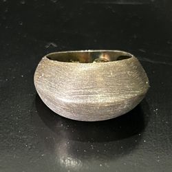 Vintage Ring Size 7.75 Silver 925 Dome Bombe Chocolate Puffy  Signed