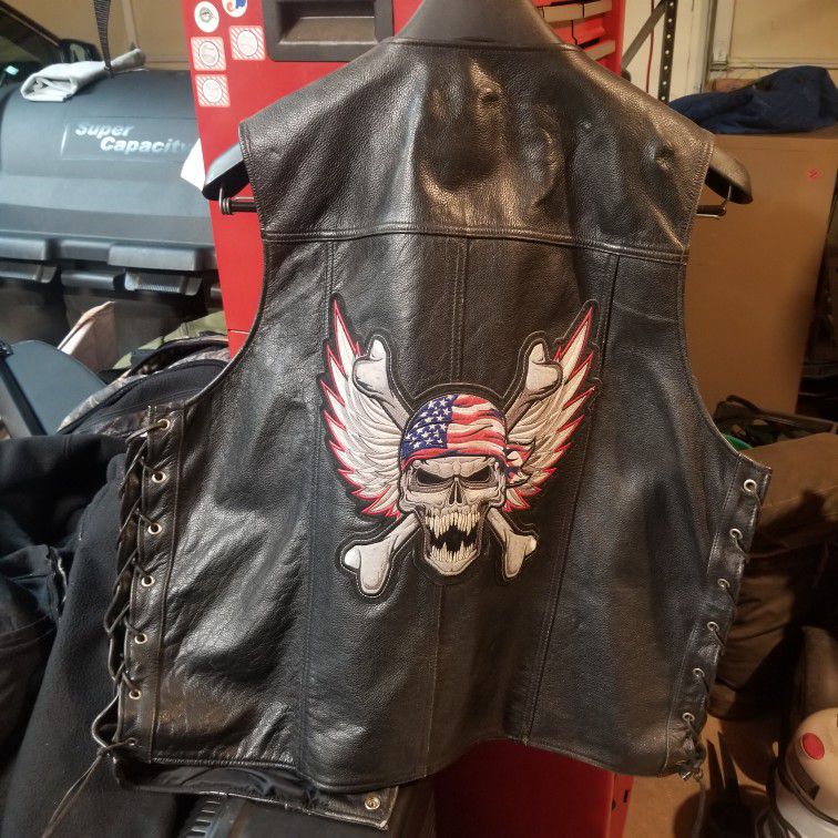 Leather Biker Vest 