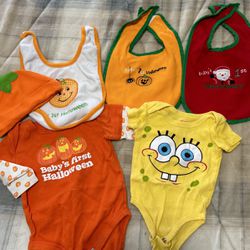 Baby Clothes Bibs And Hat Halloween