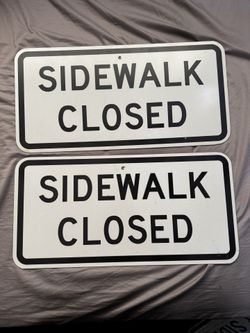 Side Walk Closed Street Sign