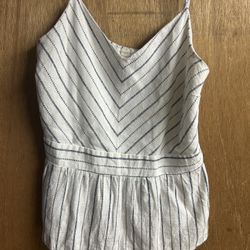 White and blue striped tank top size xl 