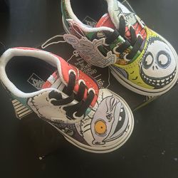 Nightmare Before Christmas Vans Era Elastic Laces Size 4.5 T