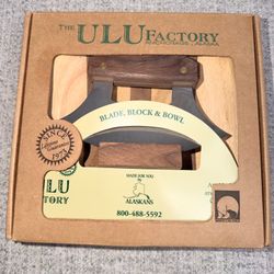 Ulu Kitchen Knife Blade Block & Bowl Alaskan Chopping Cutting Set Ulu Factory