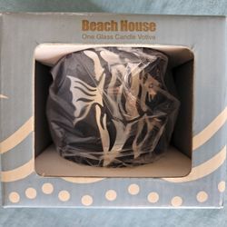 Beach House One Glass Candle Votive 3"h x 2.5"d with silver Fish 🐟 

Brand new and never opened. In Original box.
