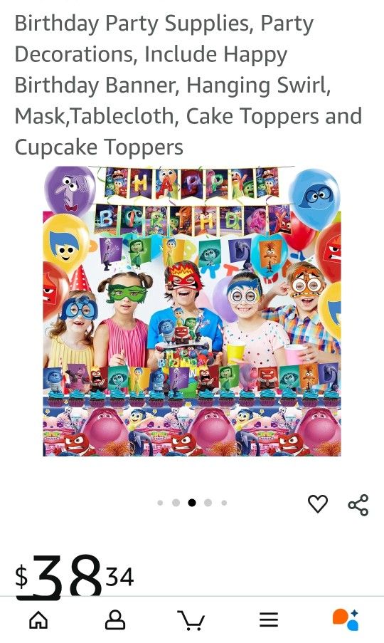 Inside Out Themed Birthday Party Supplies Decorations Set
