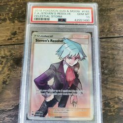 2018 Sun & Moon Steven's Resolve Full Art Celestial Storm 165 PSA 10


