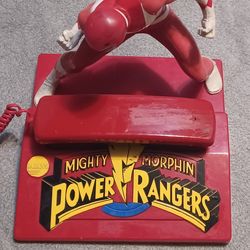 Power Rangers Vintage Phone Red Black 1994  Cartoon Movie Show