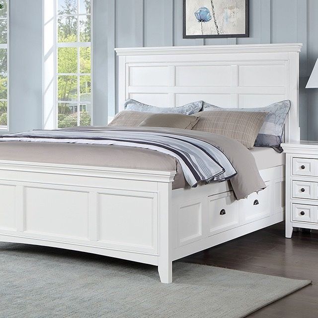WHITE FRAME SIDE STORAGE CAMA